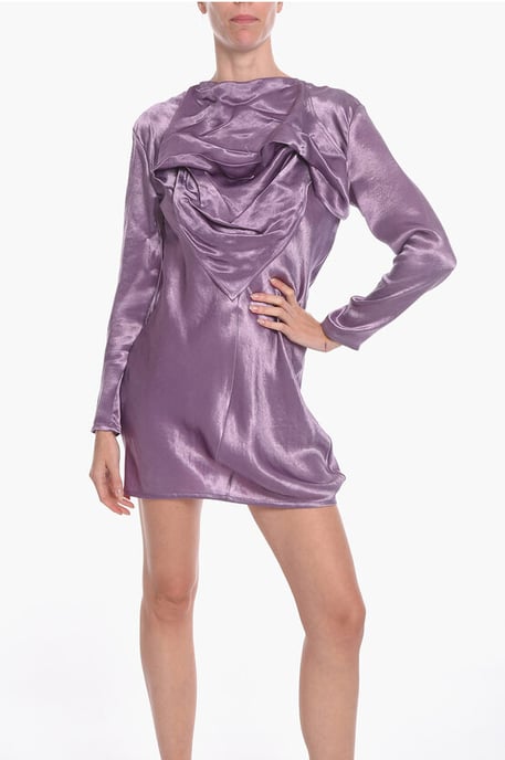Satin BANDANA Midi Dress in Violet - Image 4