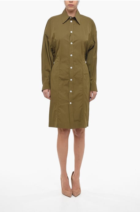 Oversized Shirt Dress in Brown - Image 1