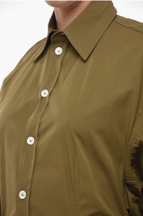 Oversized Shirt Dress in Brown - Image 3