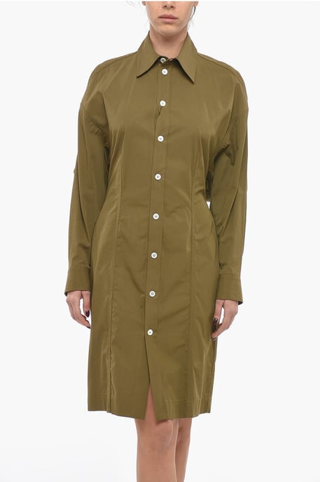 Oversized Shirt Dress in Brown - Image 4
