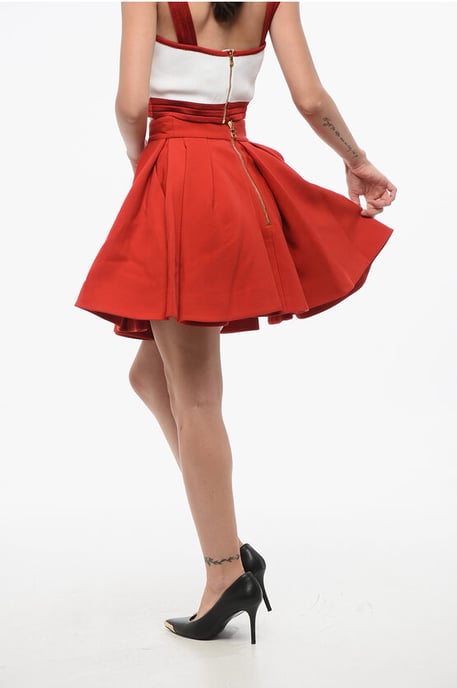 Wool Flared Skirt in Red - Image 2