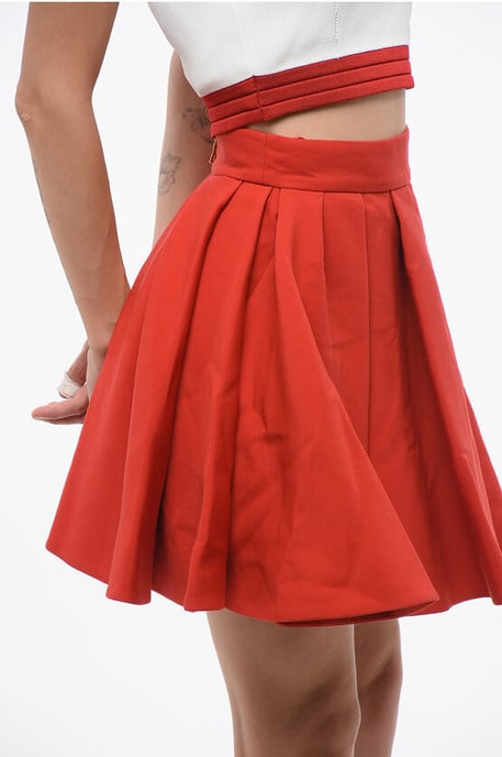 Wool Flared Skirt in Red - Image 3