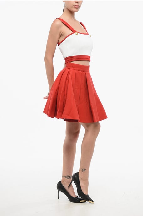 Wool Flared Skirt in Red - Image 4