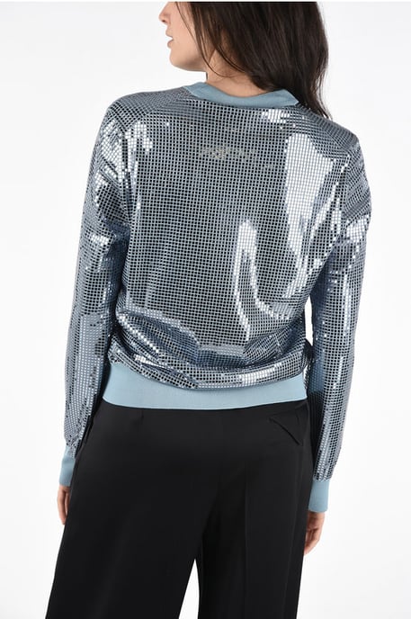 Sequined Crewneck Sweater in Light blue - Image 2