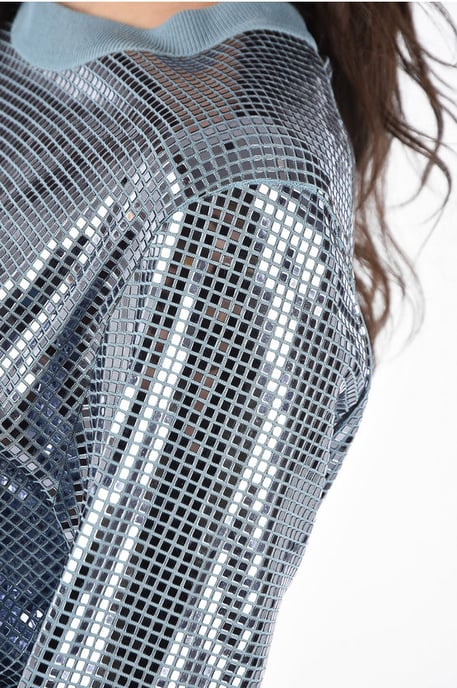 Sequined Crewneck Sweater in Light blue - Image 3