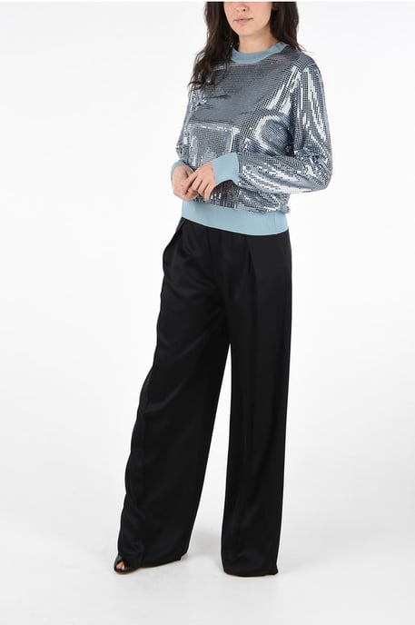 Sequined Crewneck Sweater in Light blue - Image 4