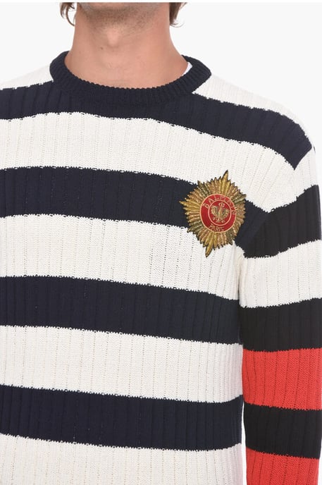 Awning Striped EMBLEM Pullover with Patch in Multicolor - Image 3
