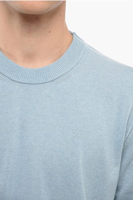 MM4 Cashmere Sweater with Cuffs in Light blue - Image 3