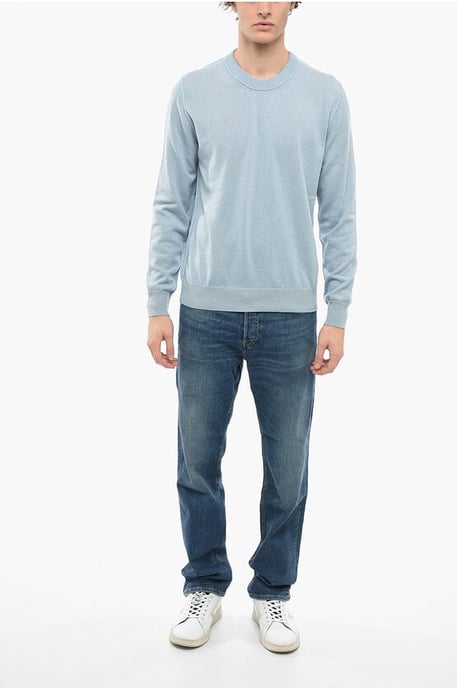 MM4 Cashmere Sweater with Cuffs in Light blue - Image 4