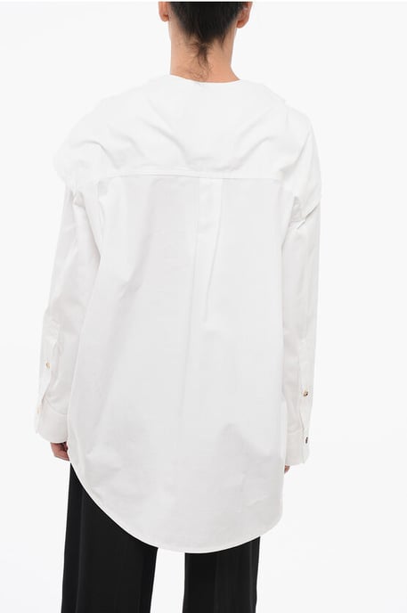 Oversized Shirt with Tied Detailing in White - Image 2