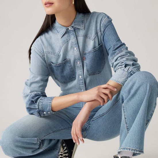 Women's Levis Teodora Lightweight Western Denim Shirt in Light Blue - Image 4