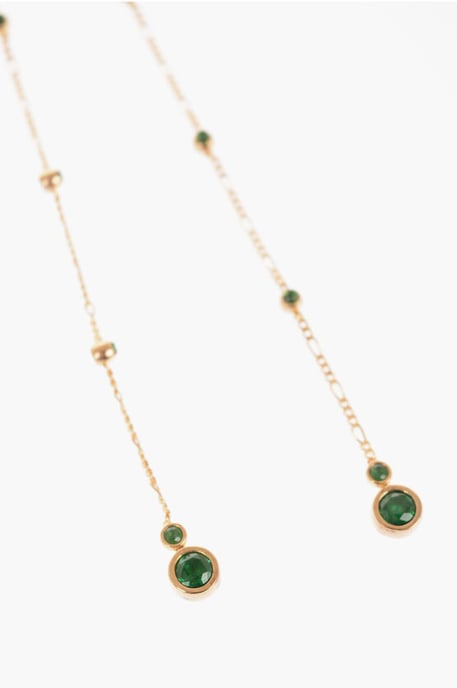 Gold Color Silver Necklace with Stone Pendants in Gold - Image 2