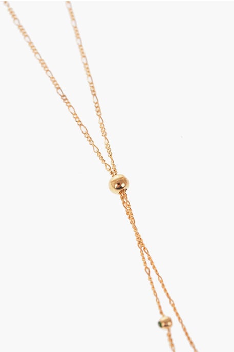 Gold Color Silver Necklace with Stone Pendants in Gold - Image 3
