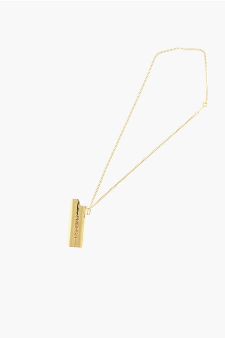 Golden Effect Metal Necklace with Lighter Case Pendant in Gold - Image 1