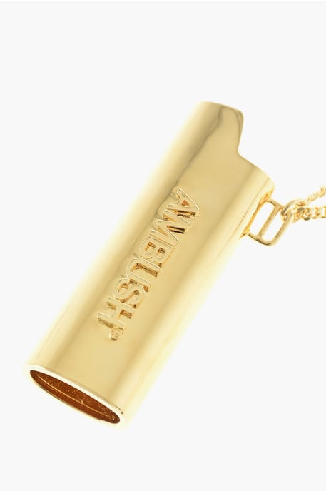 Halsband med metalldekoration och tändarfodral i guld - Image 3