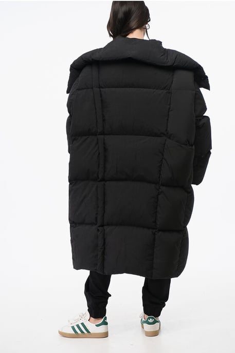 MM6 Quilted Maxi Down Jacket with Removable Hood in Black - Image 2
