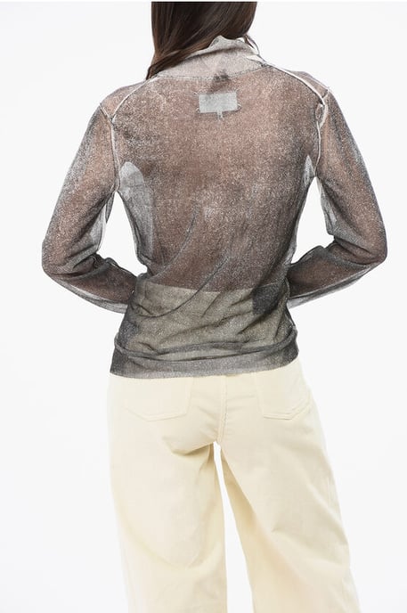 MM1 MM10 Turtleneck Silk Lightweight Sweater in Gray - Image 4