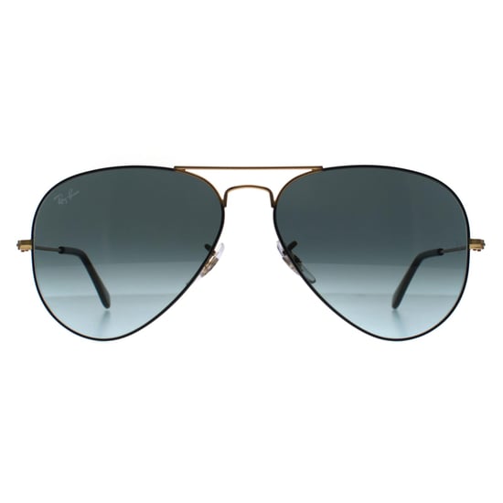 Ray-Ban Aviator Unisex Polished Black On Arista Blue Vintage Gradient Black Aviator 3025 - Image 1
