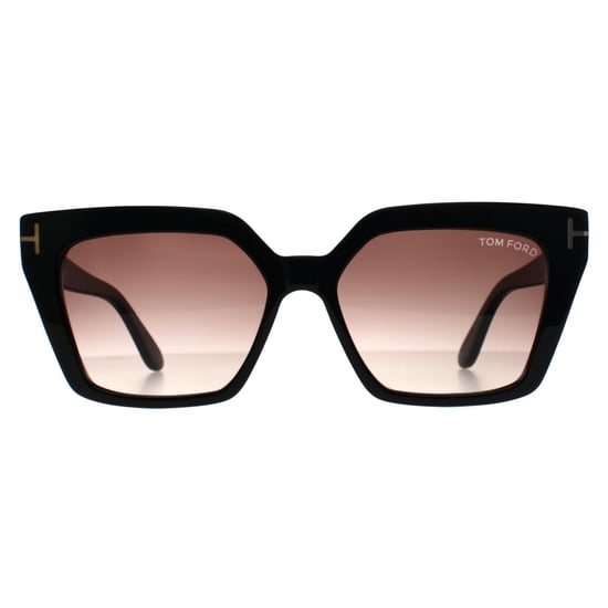 Tom Ford Cat Eye Womens Shiny Black Purple Brown Gradient Winona FT1030 - Image 1