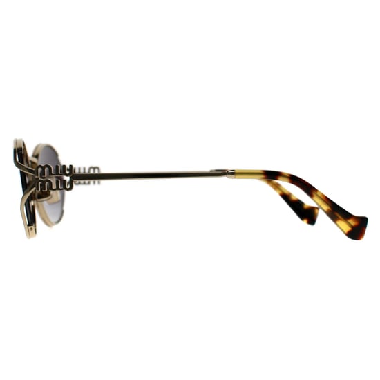 Miu Miu Oval Womens Brass Gold Dark Brown MU52YS - Image 3