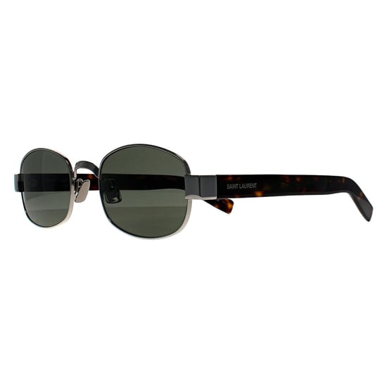 Saint Laurent Oval Unisex Silver Havana Grey SL 706 - Image 2