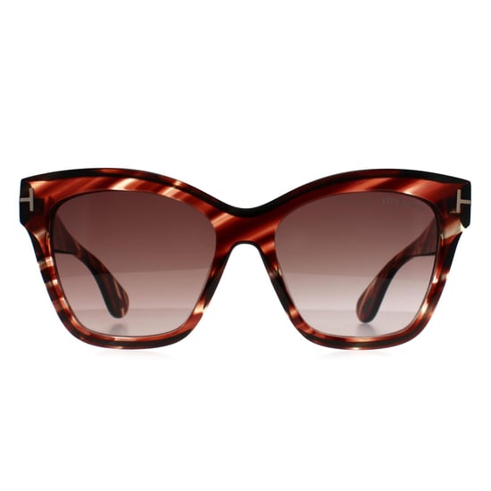 Tom Ford Elvira FT1217 55T gekleurde zonnebril havana bordeaux gradiënt - Image 1