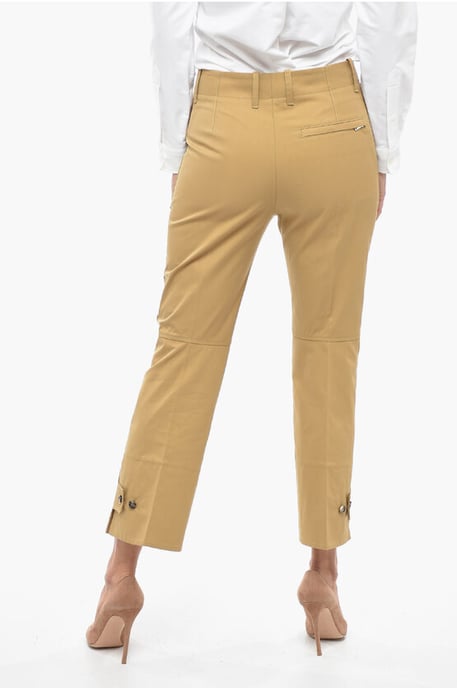 Cotton Front-pleated Tapered Fit Pants in Brown - Image 2