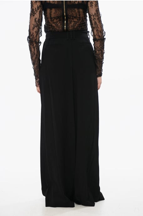 Double-pleated Viscose Crepe Pants in Black - Image 2