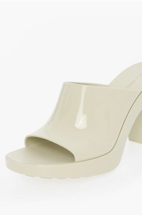 GLEAM Sandaler med klack i gummi, 10 cm, vitt - Image 4