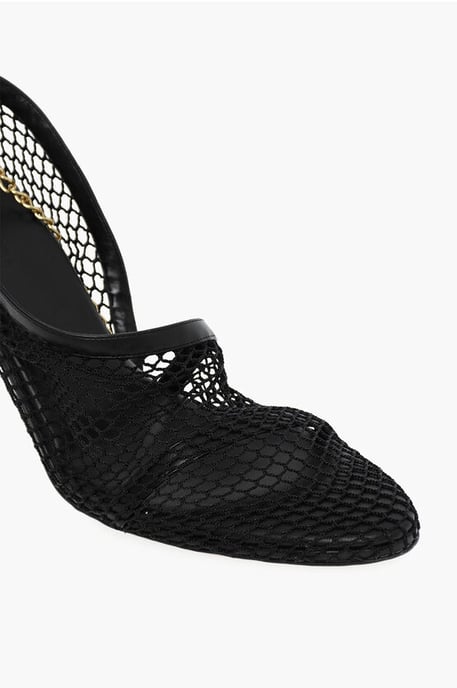 Nätsandaler med guldfärgad kedjesnäppning i Nero, Oro - Image 4