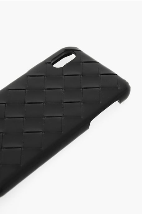 Geweven leren iPhone XS MAX-hoesje in zwart - Image 2