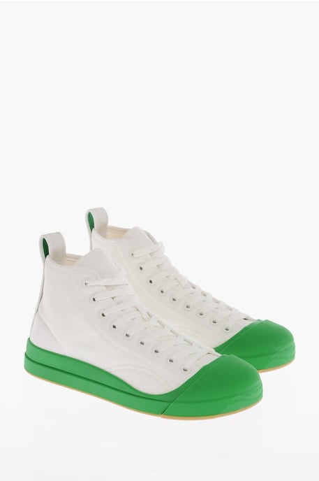 Canvas VULCAN High-Top Sneakers with Rubberized Toe in White - Image 1