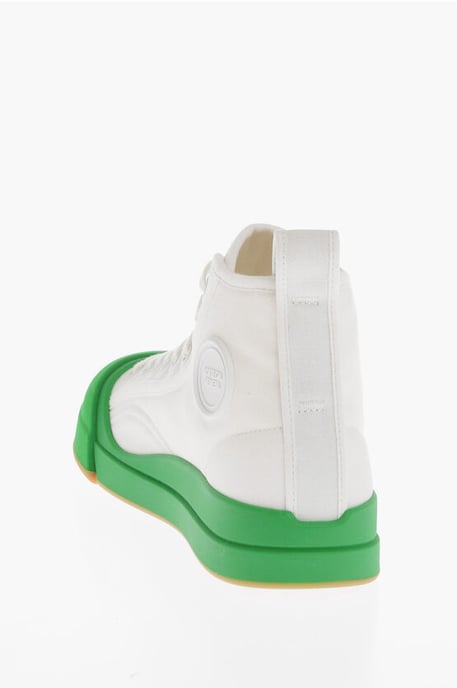 Canvas VULCAN High-Top Sneakers with Rubberized Toe in White - Image 2