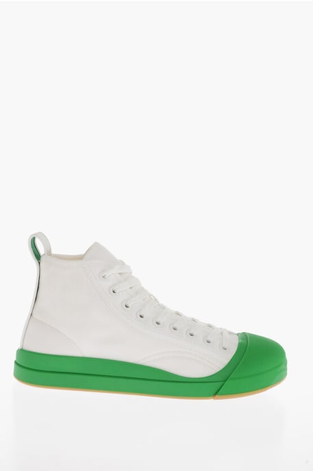 Canvas VULCAN High-Top Sneakers with Rubberized Toe in White - Image 3