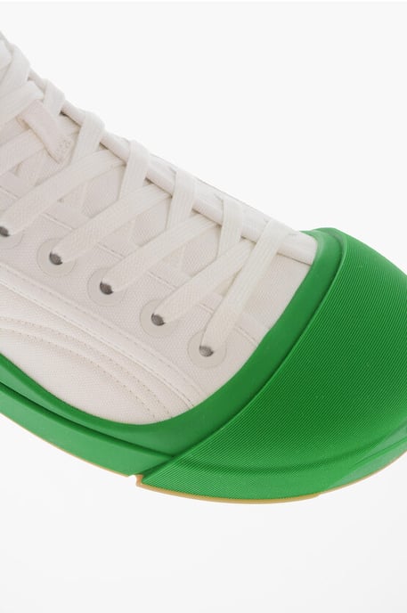 Canvas VULCAN High-Top Sneakers with Rubberized Toe in White - Image 4