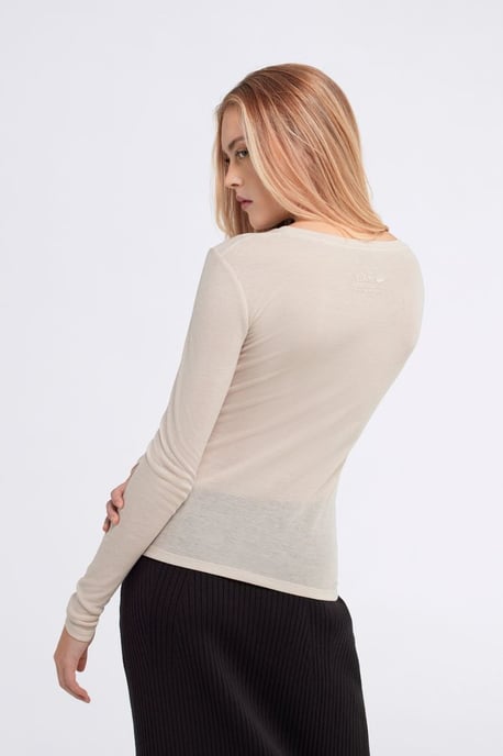Damesbeige HANIKE W.M/L T-shirt met lange mouwen - Image 4