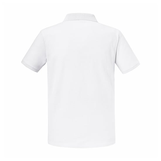 Russell Mens Authentic Eco Piqué Polo Shirt (White) - Image 2