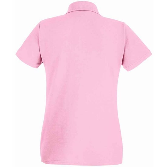 Fruit of the Loom Womens/Ladies Premium Cotton Pique Lady Fit Polo Shirt (Light Pink) - Image 2