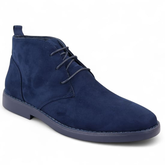 Heren Navy Premium Desert Style Suède Chukka Boots - Image 2