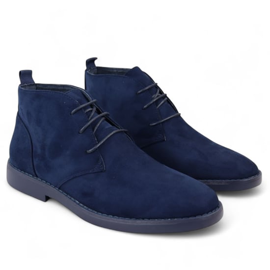 Heren Navy Premium Desert Style Suède Chukka Boots - Image 3