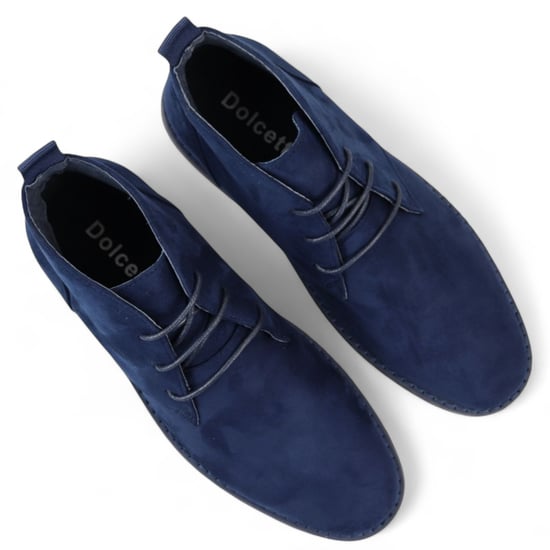 Heren Navy Premium Desert Style Suède Chukka Boots - Image 4