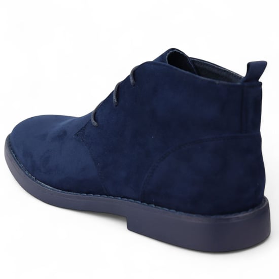 Heren Navy Premium Desert Style Suède Chukka Boots - Image 5