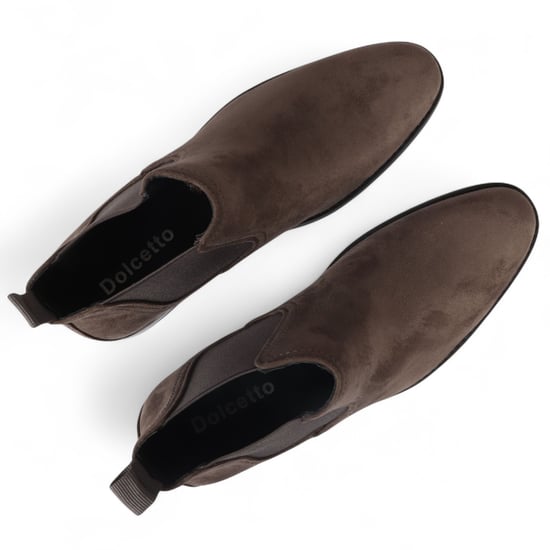 Men's Grey Suede Chelsea Boots Real Leather Lined Slip-On - Image 5