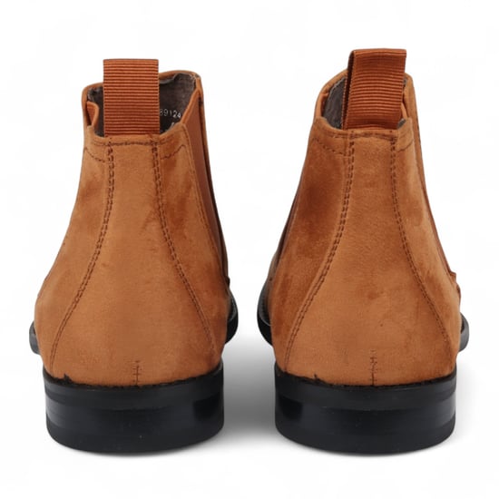 Men's Tan Suede Chelsea Boots Real Leather Lined Slip-On - Image 6