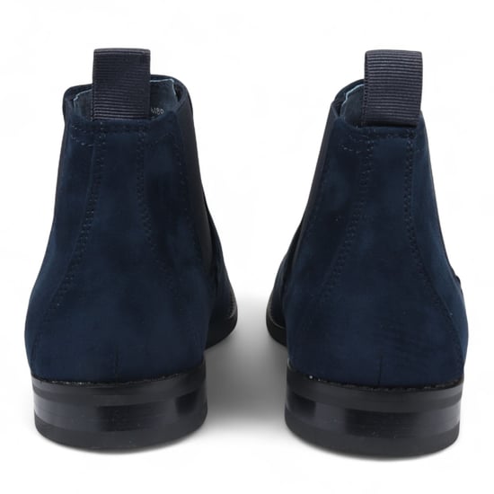 Men's Navy Suede Chelsea Boots Real Leather Lined Slip-On - Image 5