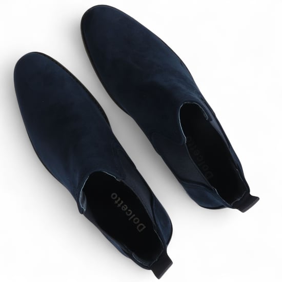 Men's Navy Suede Chelsea Boots Real Leather Lined Slip-On - Image 6