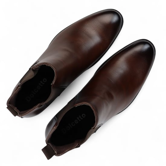 Bruna Chelsea slip-on ankelstövlar för män för kontoret - Image 4