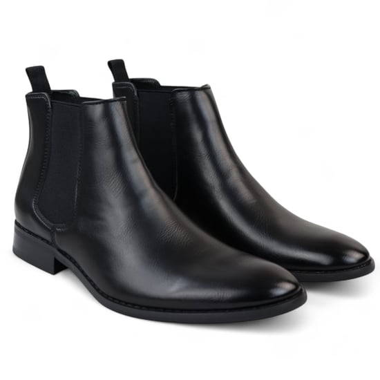 Svarta Chelsea slip-on ankelstövlar för män - Image 3