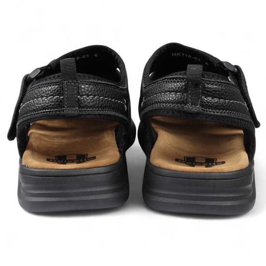 Men's Black Lightweight Open Toe Casual Sandals - Image 4