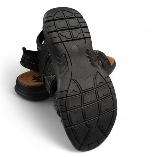 Men's Black Lightweight Open Toe Casual Sandals - Image 6